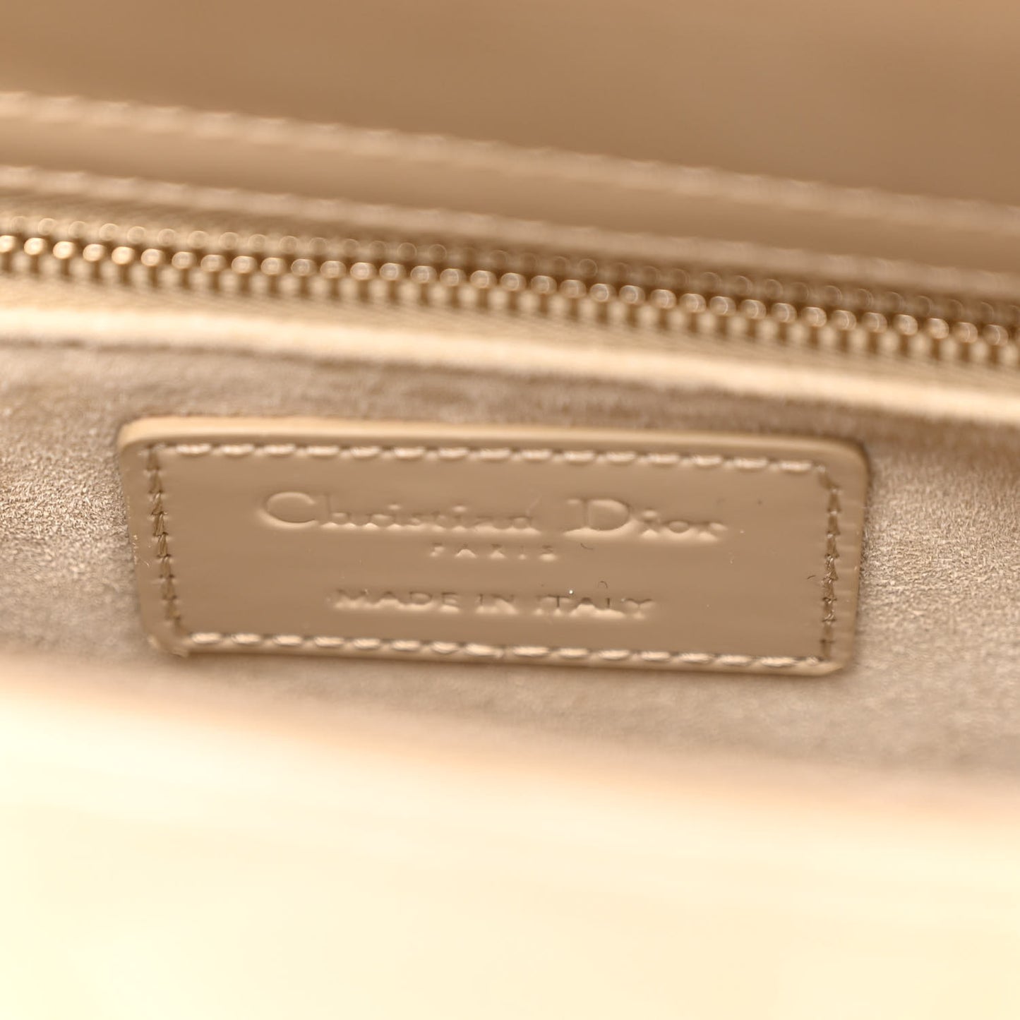 Patent Cannage Small Lady Dior Beige