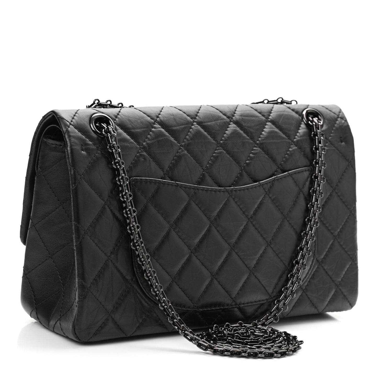 Aged Calfskin Quilted 2.55 Reissue 226 Flap So Black