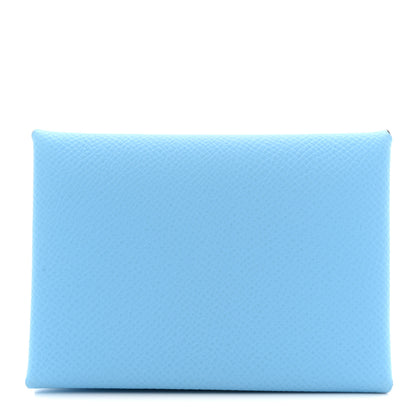Hermes Epsom Calvi Duo Card Case Celeste 1 of 14