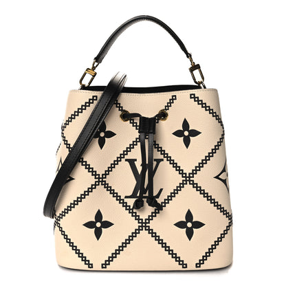 Louis Vuitton Empreinte Monogram Giant Broderies Neonoe MM Cream Black 1 of 9