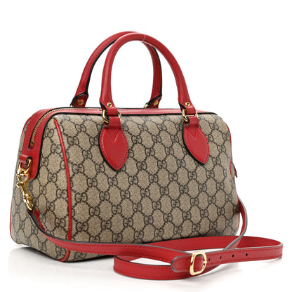 Gucci GG Supreme Monogram Kingsnake Heart Embroidered Small Boston Red 3 of 10