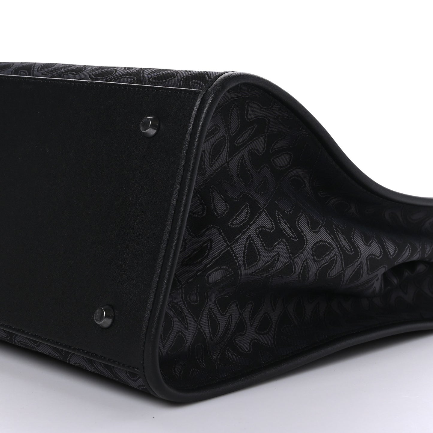 Monogram Jacquard Large Shopping Bag Black