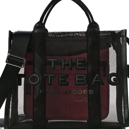 Marc Jacobs Nylon The Mesh Medium Tote Bag Black Pink 7 of 9