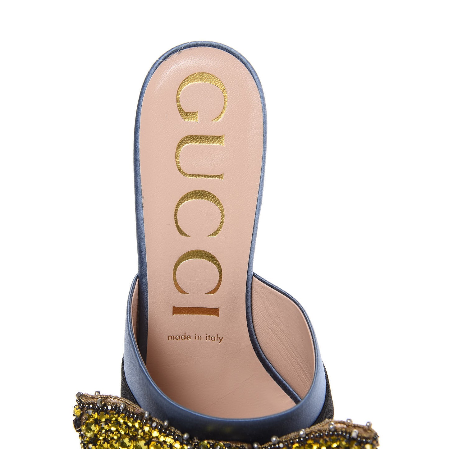 Silk Satin Crystal Embellished Bow Mules 38.5 Carta Zucchero
