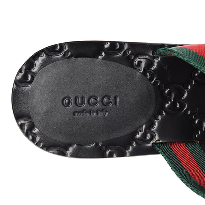 Gucci Nylon Guccissima Web Womens Thong Sandals 38 Green Red Black 7 of 8