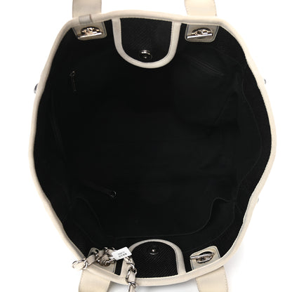 Chanel Canvas Medium Deauville Tote Black White 5 of 9