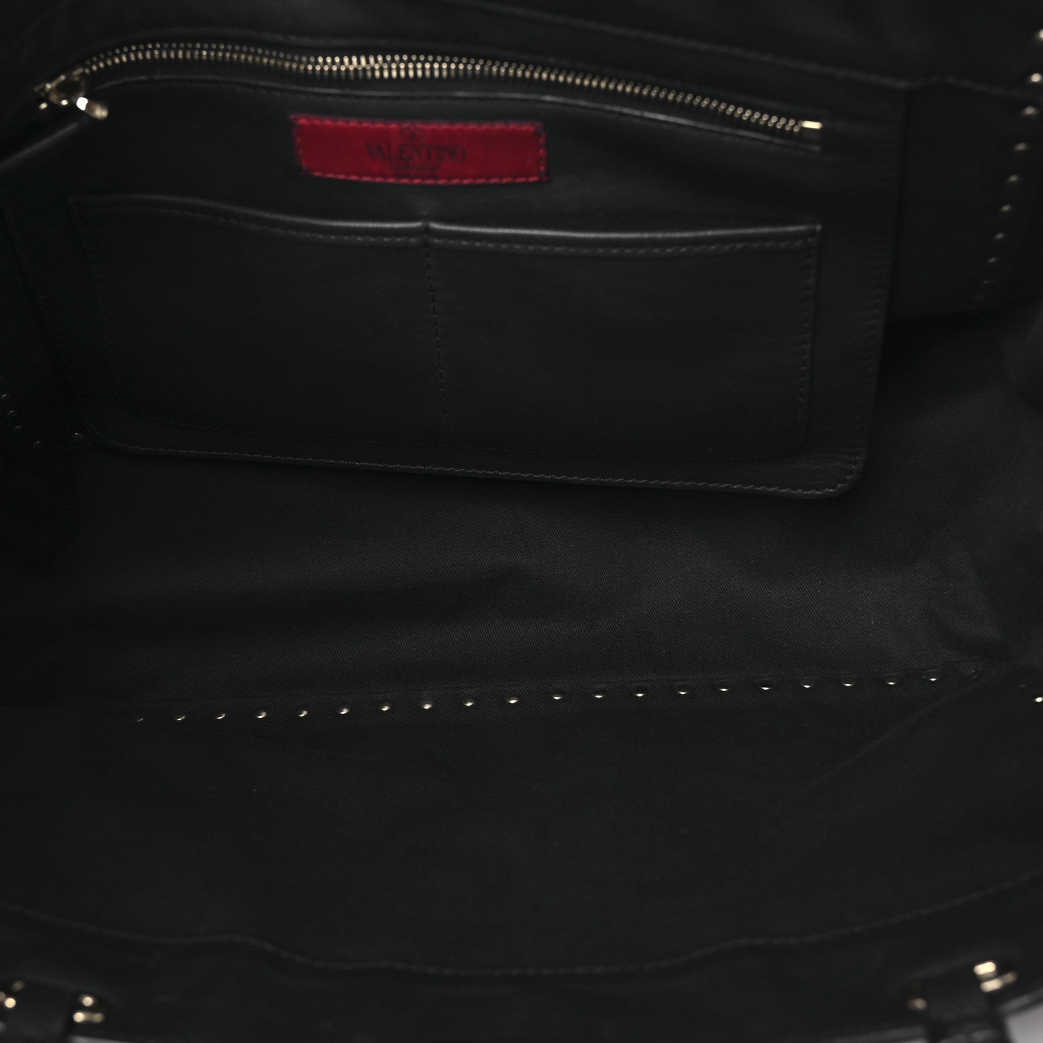 Valentino Garavani Vitello Medium Rockstud Tote Black 5 of 13