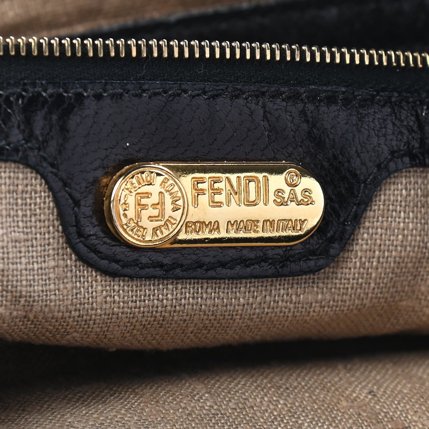 Fendi Neoprene Raffia Flower Embroidered Shoulder Bag Black 5 of 9