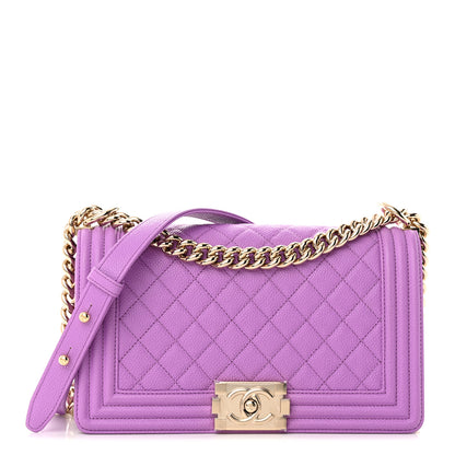 Chanel Caviar Quilted Medium Boy Flap Purple 1 of 15