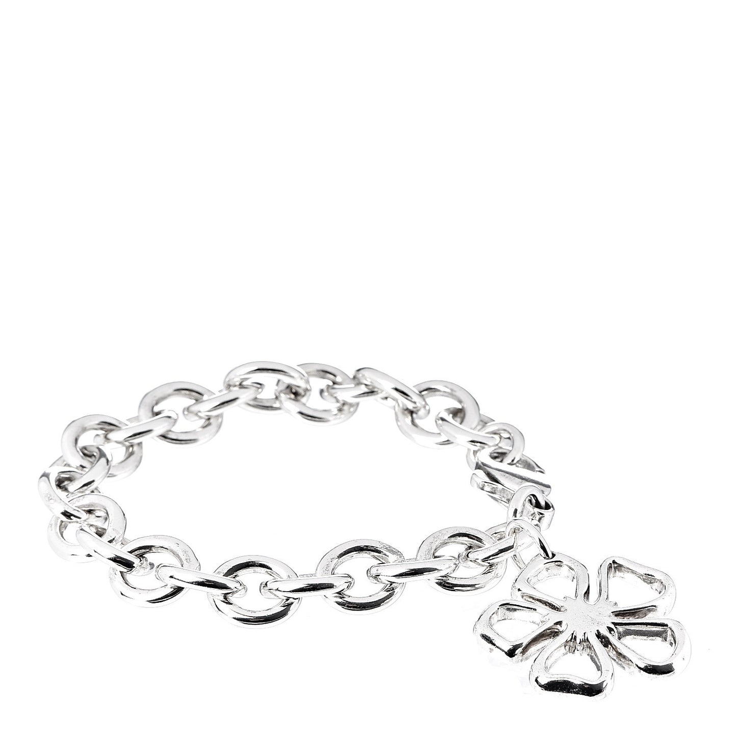 Sterling Silver Flower Charm Bracelet