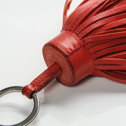 Hermes Lambskin Carmen Tassel Key Holder Rouge Casaque 3 of 5