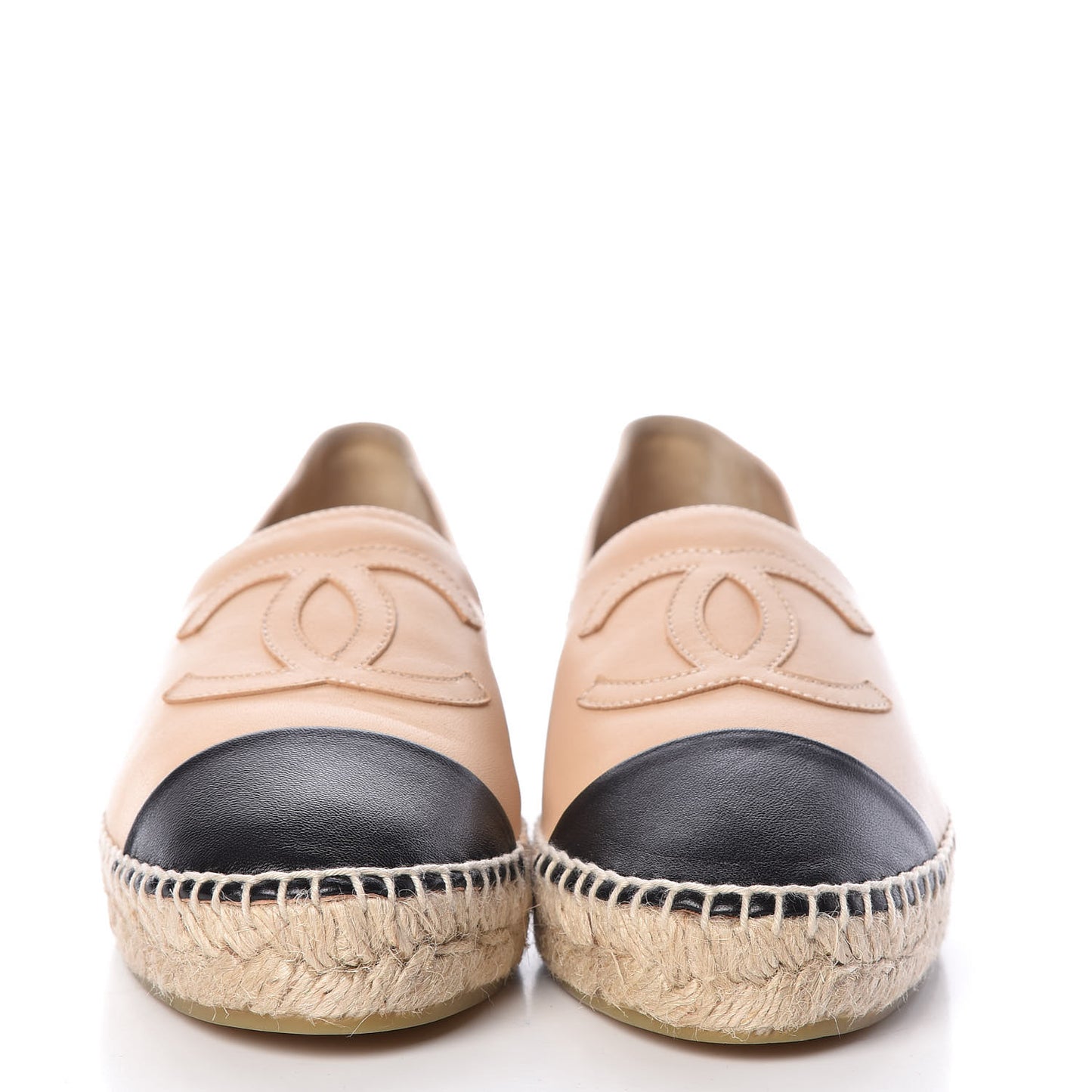 Lambskin CC Espadrilles 38 Beige Black