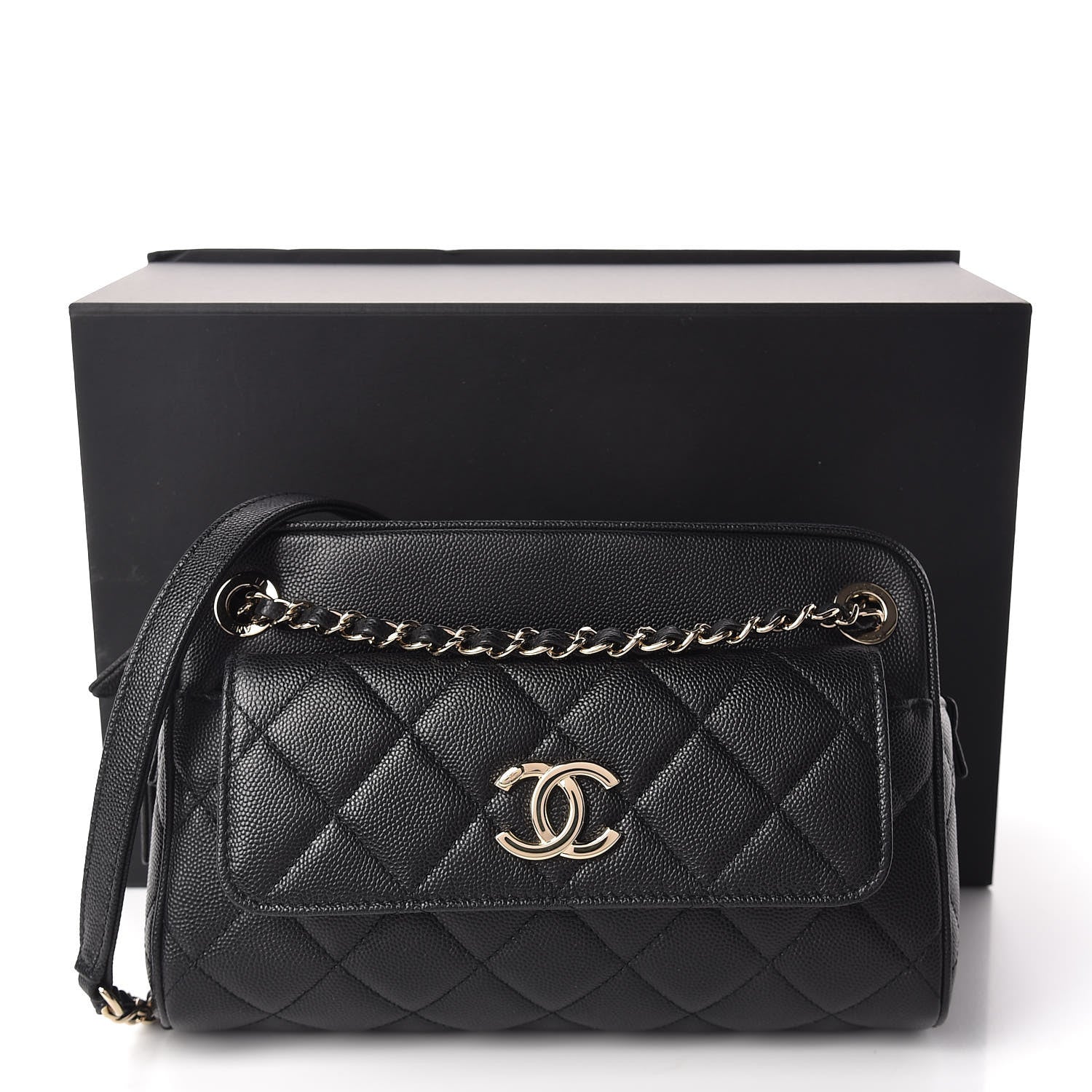 Chanel Caviar Quilted Small In & Out Camera Case Black 10 of 10