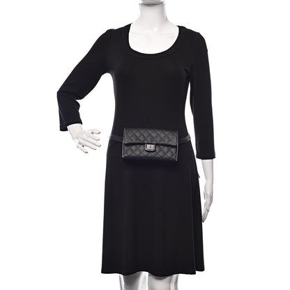 Chanel Grained Calfskin Quilted 2.55 Reissue Flap Belt Bag Clutch Black 2 of 11