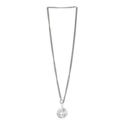 Gucci Sterling Silver Flora Round Pendant Necklace 3 of 5