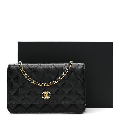 Chanel Caviar Quilted CC Turnlock Wallet On Chain WOC Black 12 of 12