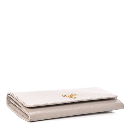 Prada Saffiano Metal Continental Flap Wallet Pomice 4 of 9