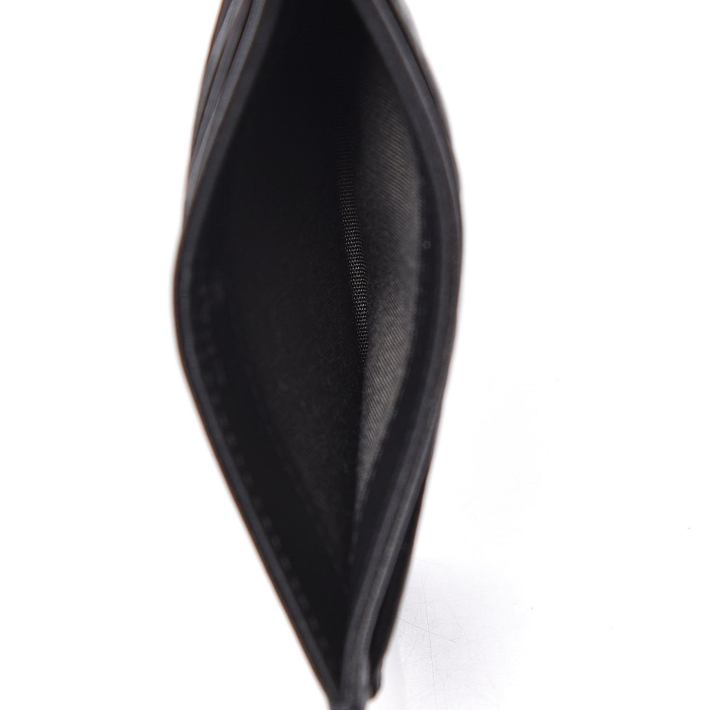 Goatskin Camellia Embossed Card Holder Anthracite