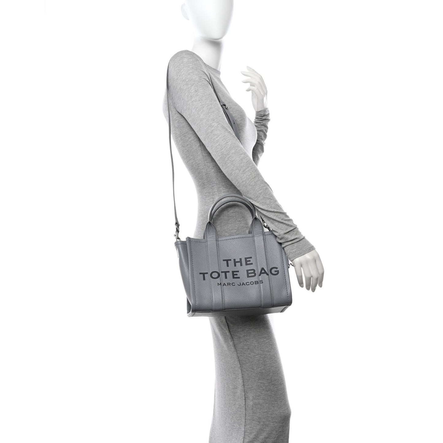 Grained Calfskin Small The Tote Bag Grey
