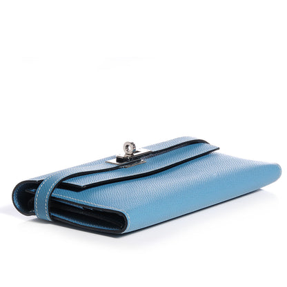 Hermes Epsom Kelly Tri-Fold Wallet Blue Jean 4 of 9