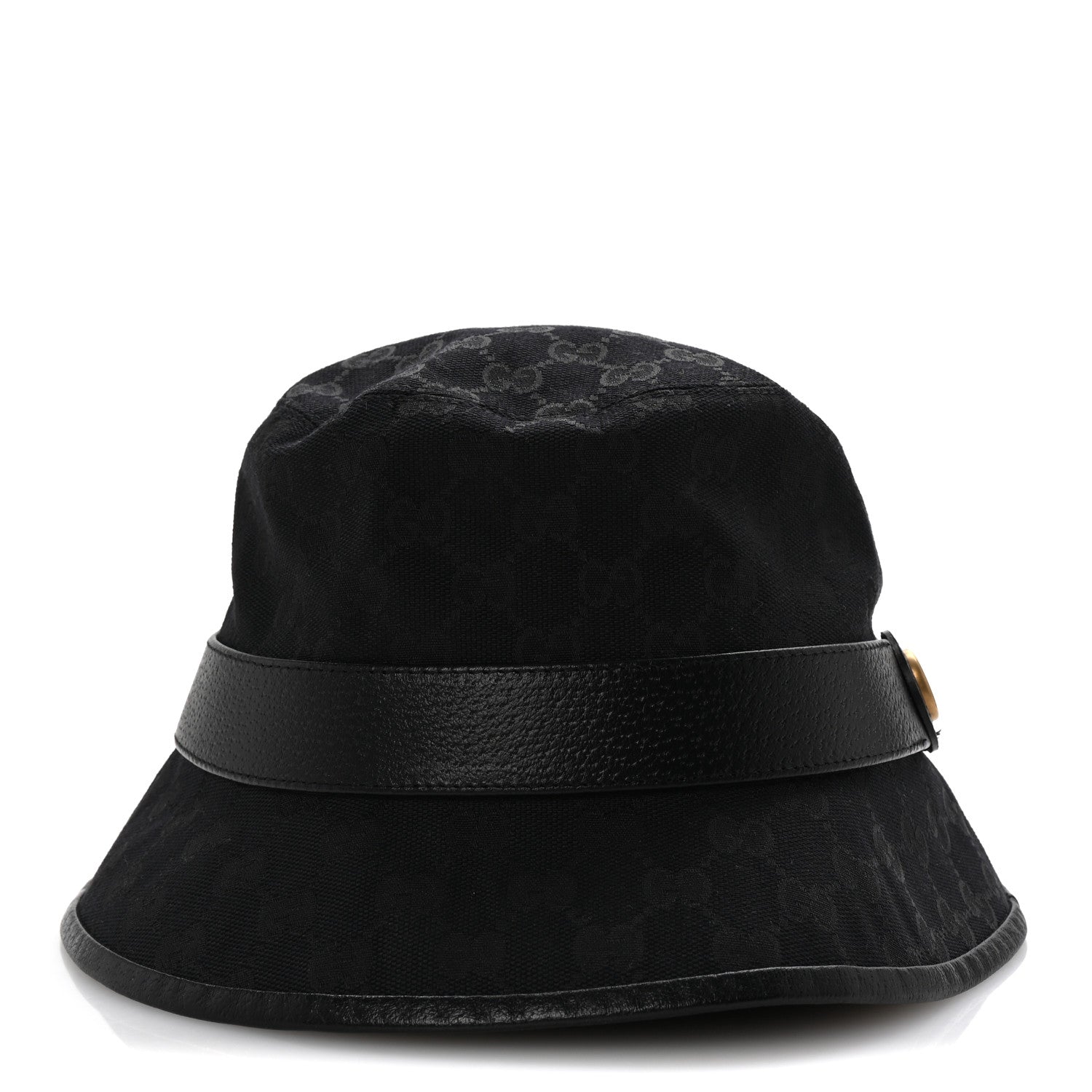 Gucci Monogram Textured Dollar Calfskin GG Jago Bucket Hat L Black 4 of 9