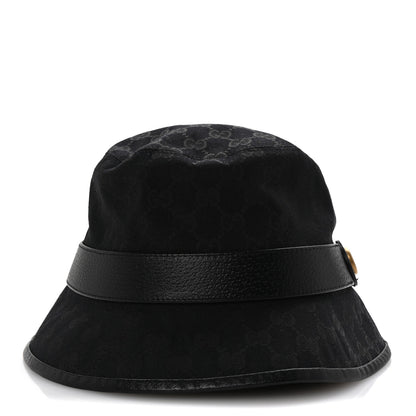 Gucci Monogram Textured Dollar Calfskin GG Jago Bucket Hat L Black 4 of 9