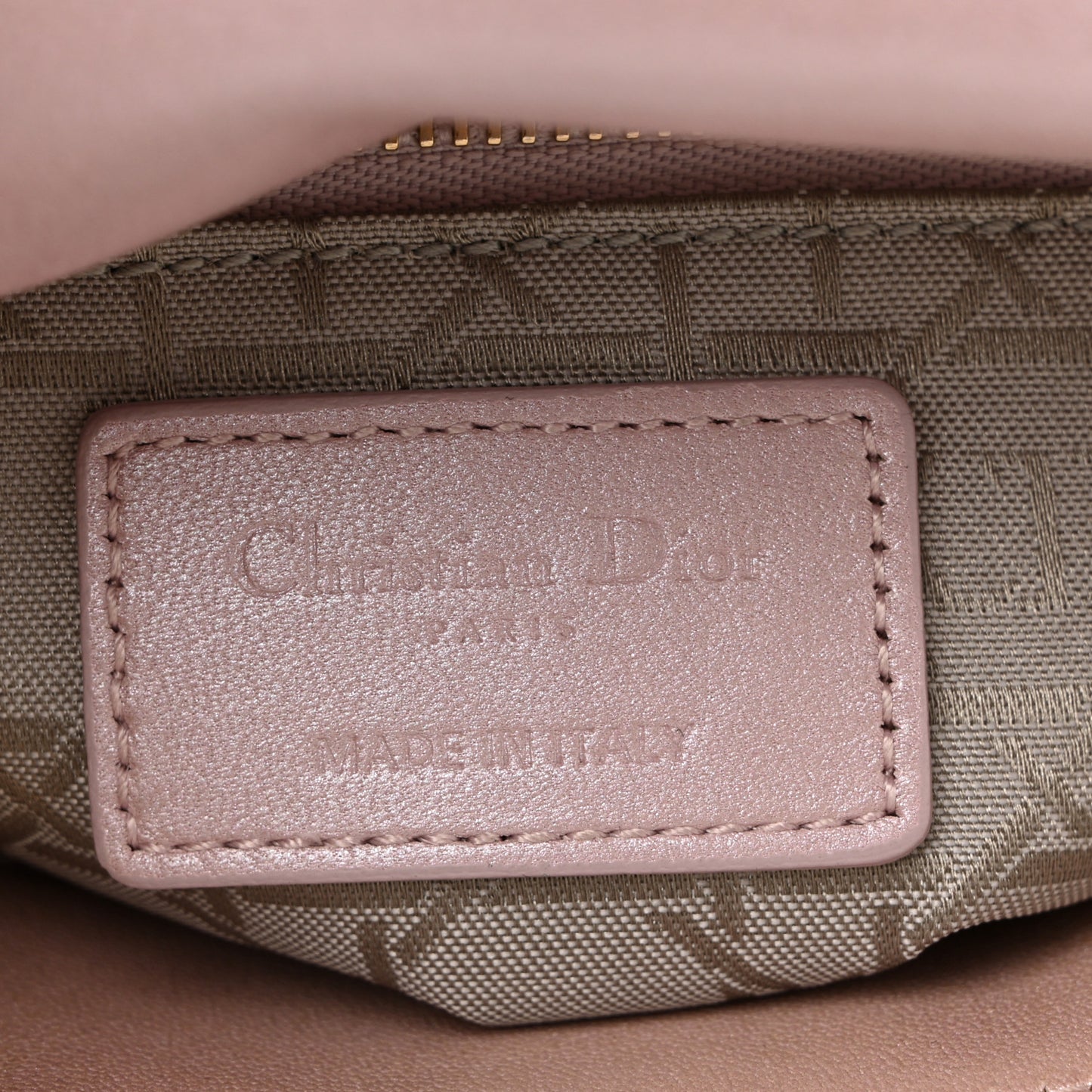Metallic Lambskin Cannage Mini Lady Dior Lotus