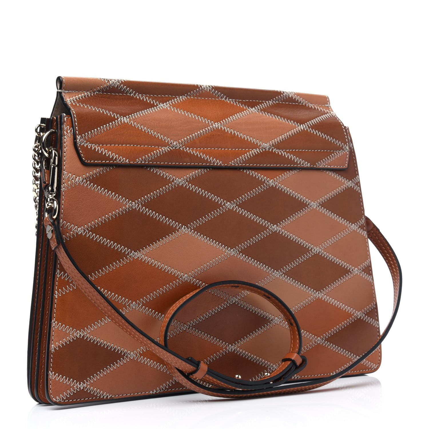 Chloe Calfskin Patchwork Medium Faye Shoulder Bag Caramel 3 of 17