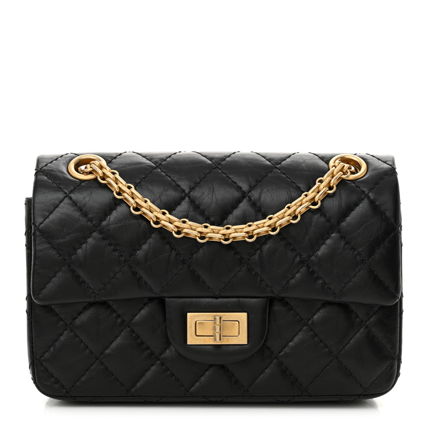 Chanel Aged Calfskin Quilted 2.55 Reissue Mini Flap Black 1 of 13