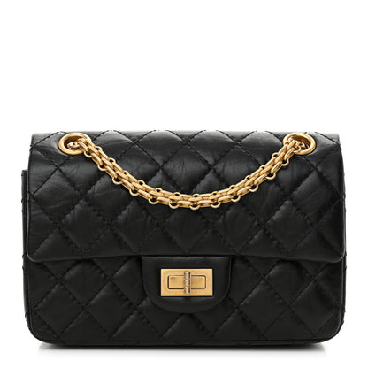 Chanel Aged Calfskin Quilted 2.55 Reissue Mini Flap Black 1 of 13
