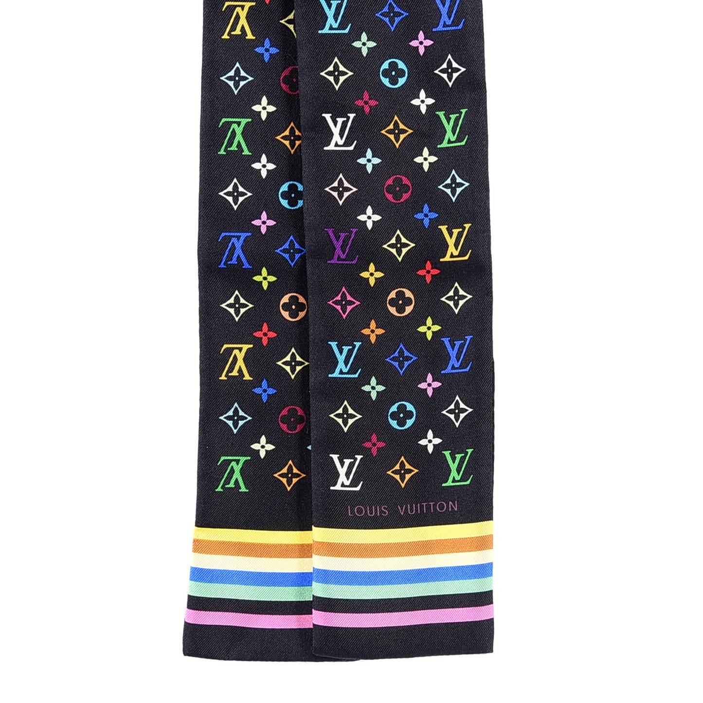 Silk Monogram Multicolor Bandeau Black