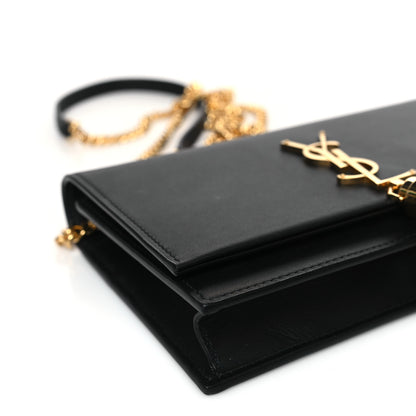 Saint Laurent Smooth Calfskin Medium Classic Monogram Kate Tassel Satchel Black 7 of 8