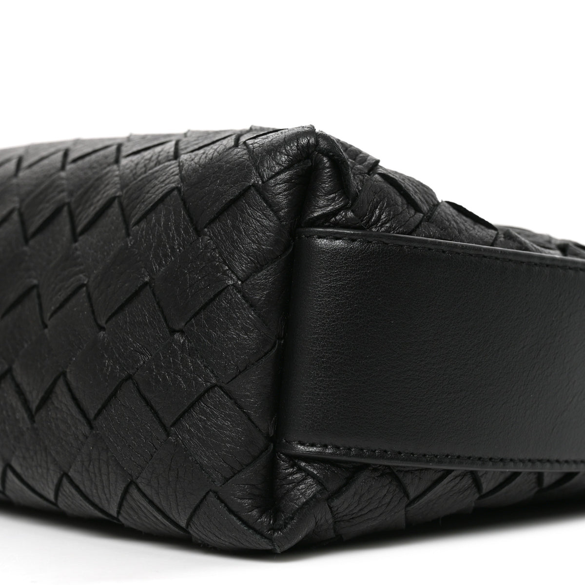 Deerskin Intrecciato Small Traveler Hobo Black
