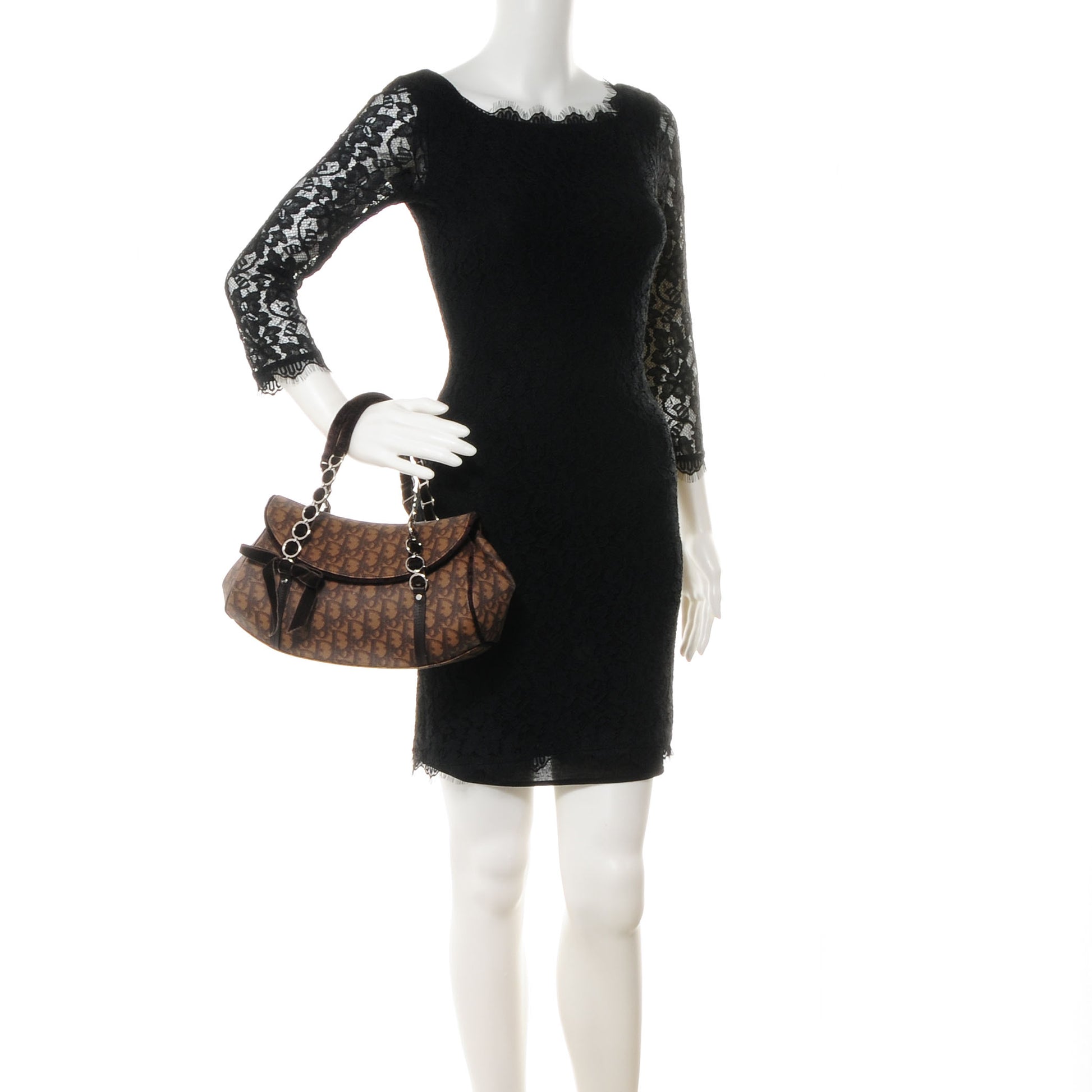Christian Dior Monogram Romantique Trotter Flap Bag Brown 2 of 7
