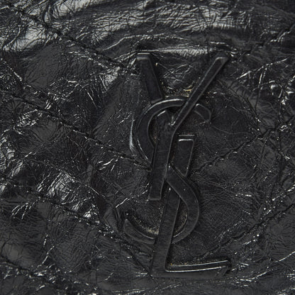 Saint Laurent Crinkled Calfskin Matelasse Monogram Medium Niki Chain Satchel Black 12 of 12