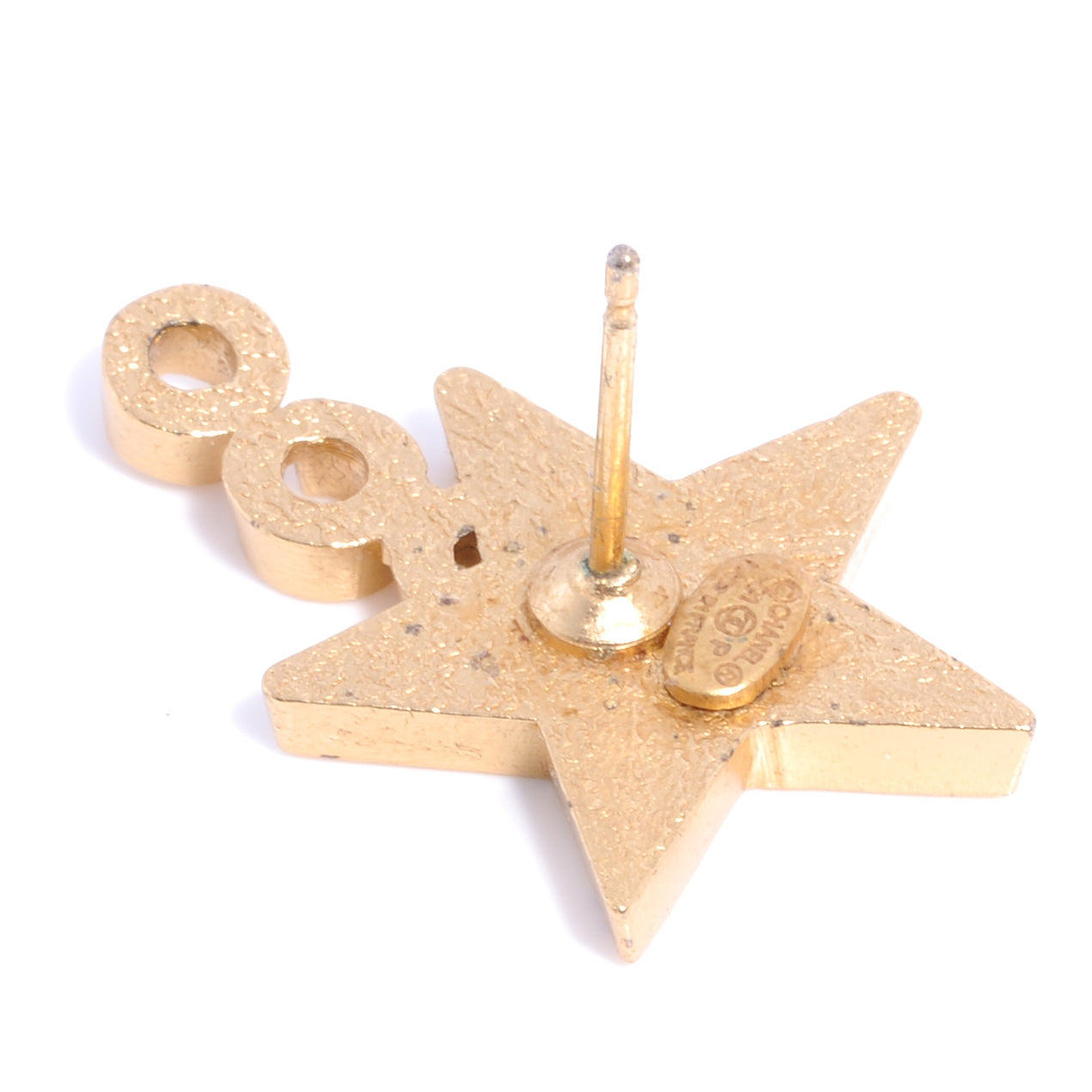 Chanel COCO Star Earrings Black and Gold 6 of 6