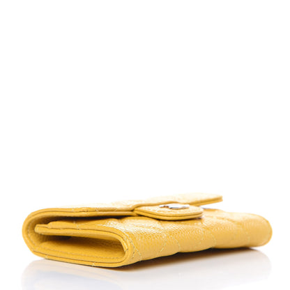 Chanel Caviar Quilted Flap Card Holder Yellow 4 of 7