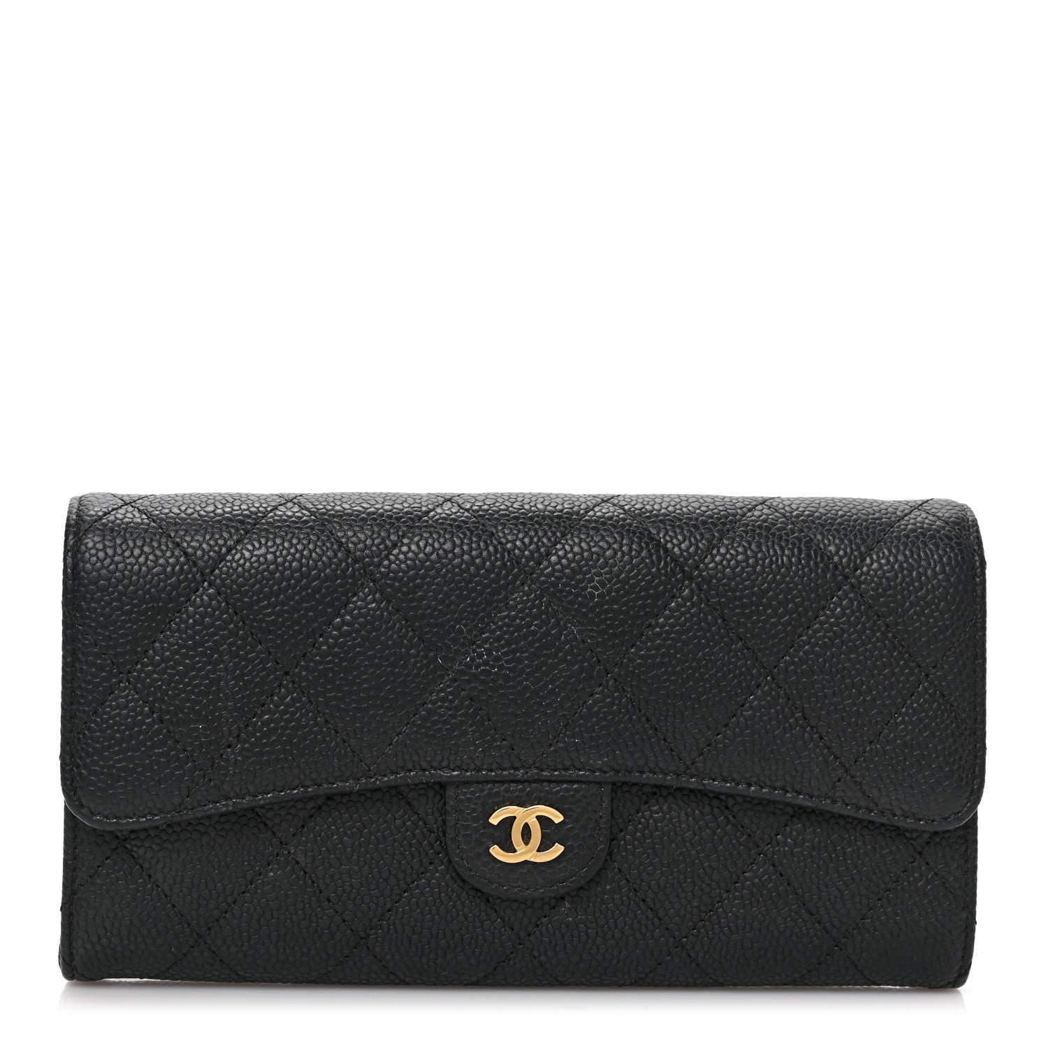 Chanel Caviar Quilted Long Flap Wallet Black 1 of 7