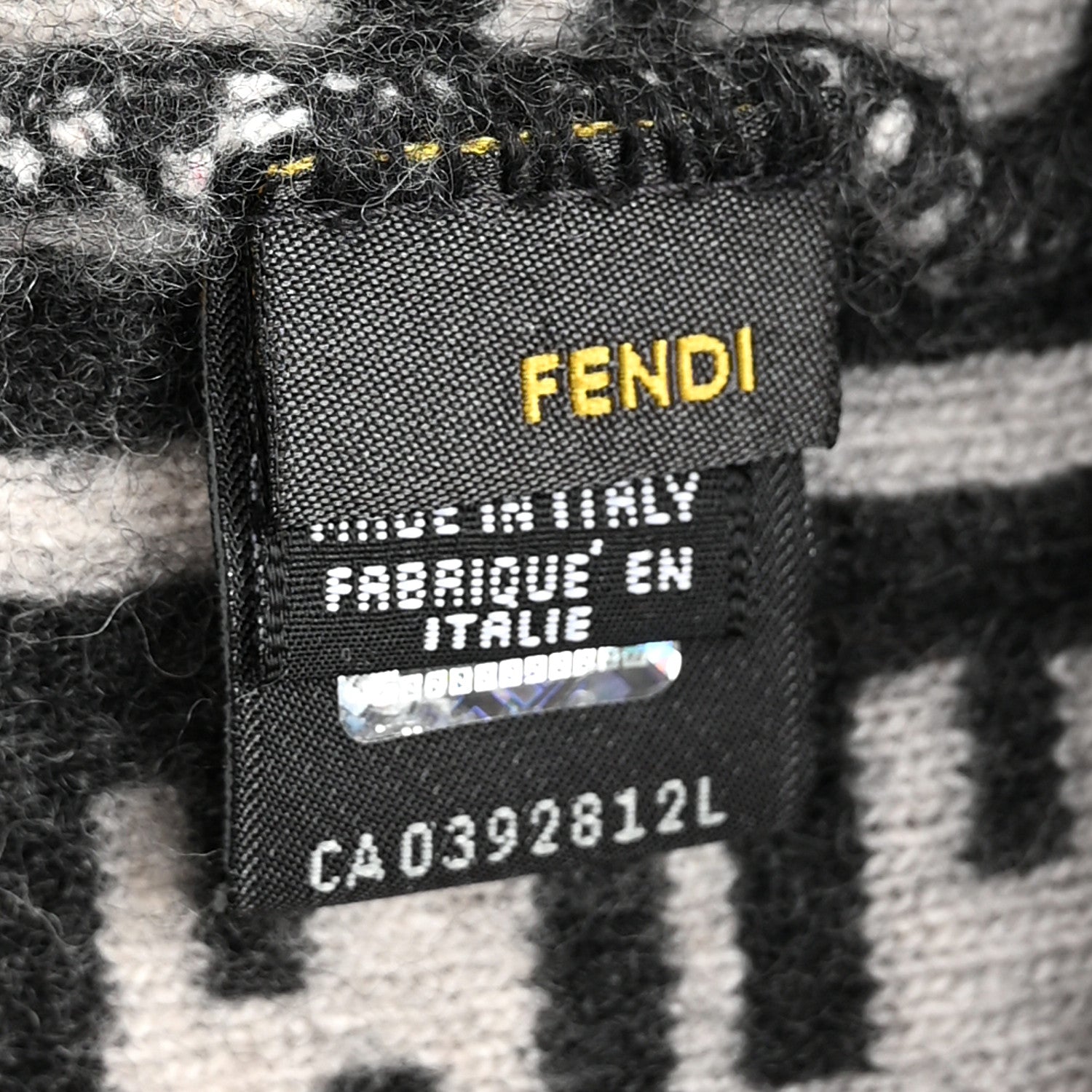 Fendi Wool FF Beanie Tobacco Black Grey 4 of 4