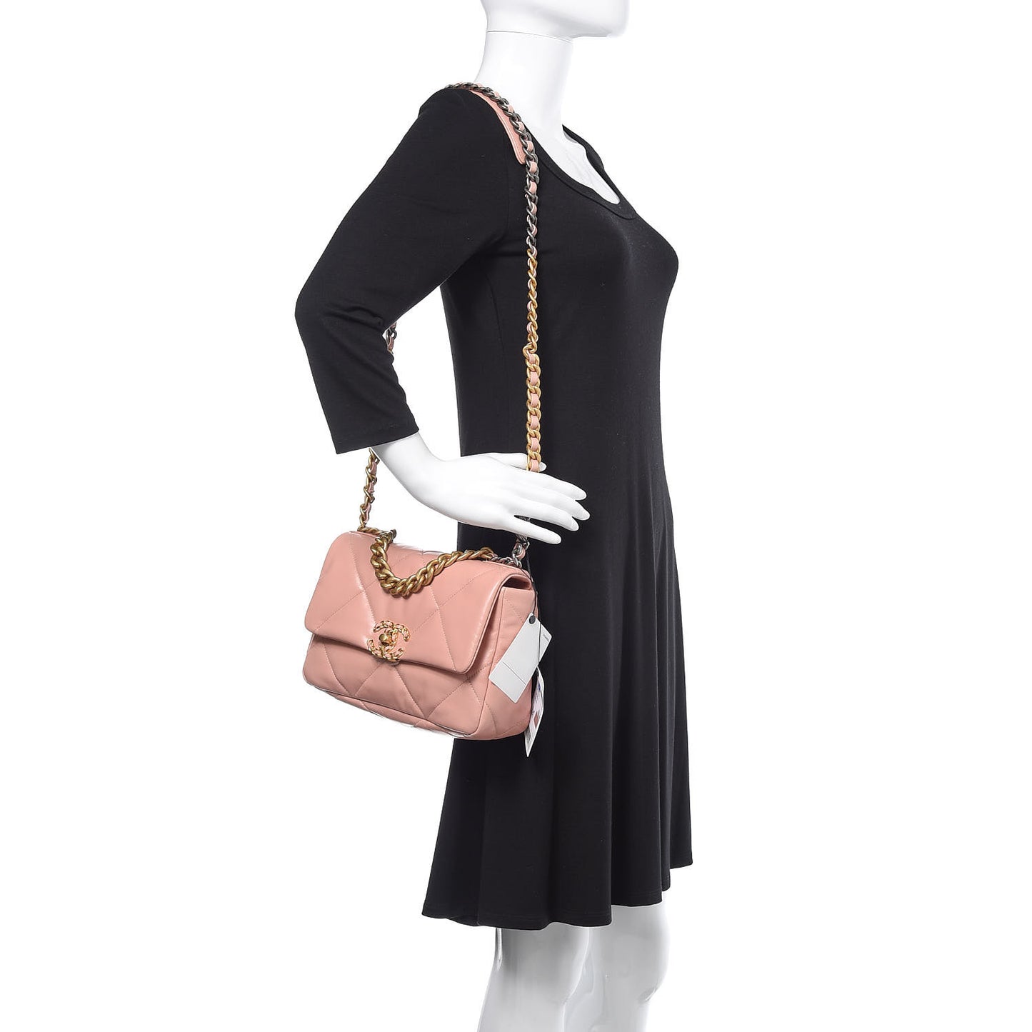 Goatskin Quilted Medium 19 Flap Light Pink