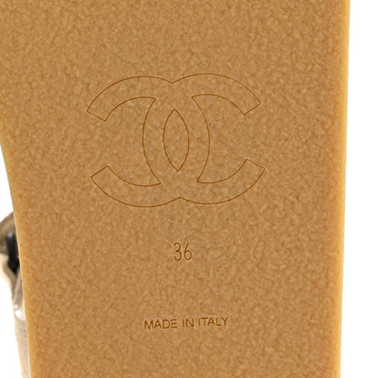 Chanel Suede Calfskin Velcro Flat Sandals 36 Ecru Dark Beige 13 of 20