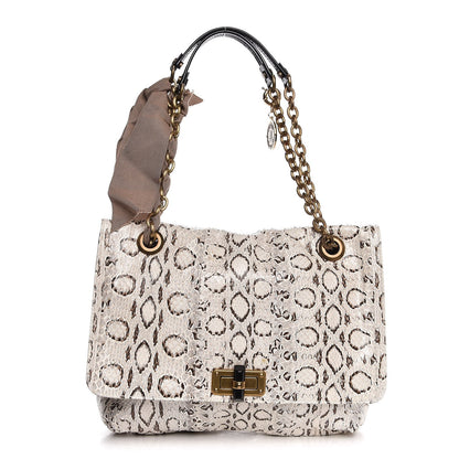 Lanvin Snakeskin Medium Happy Shoulder Bag White 1 of 6