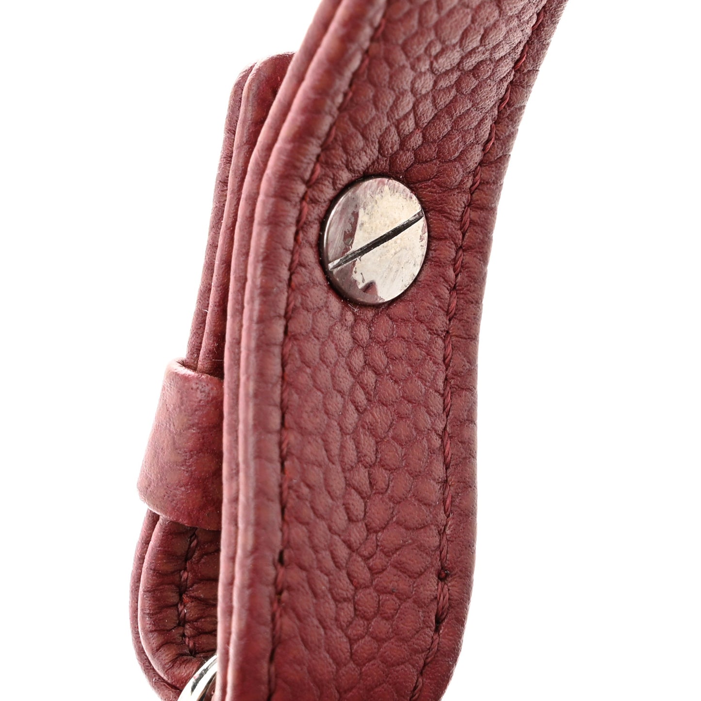 Caviar Flat Quilted CC Chain Bucket Drawstring Bag Burgundy