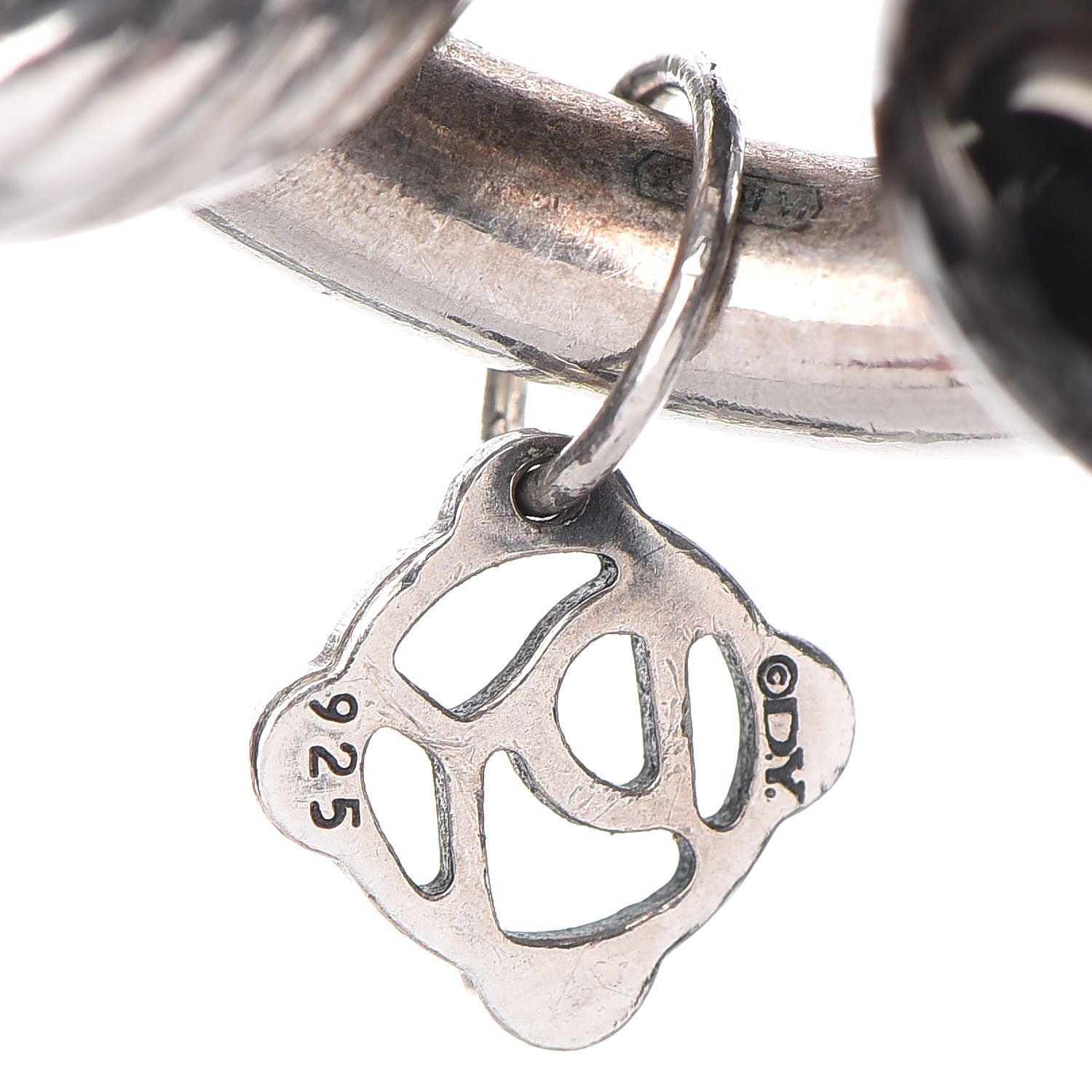 David Yurman Sterling Silver Black Ceramic Oval Link Necklace Black 5 of 5