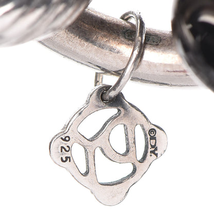 David Yurman Sterling Silver Black Ceramic Oval Link Necklace Black 5 of 5