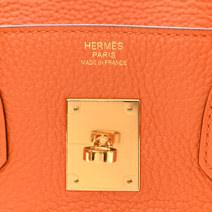 Hermes Taurillon Clemence Birkin 30 Orange 6 of 18