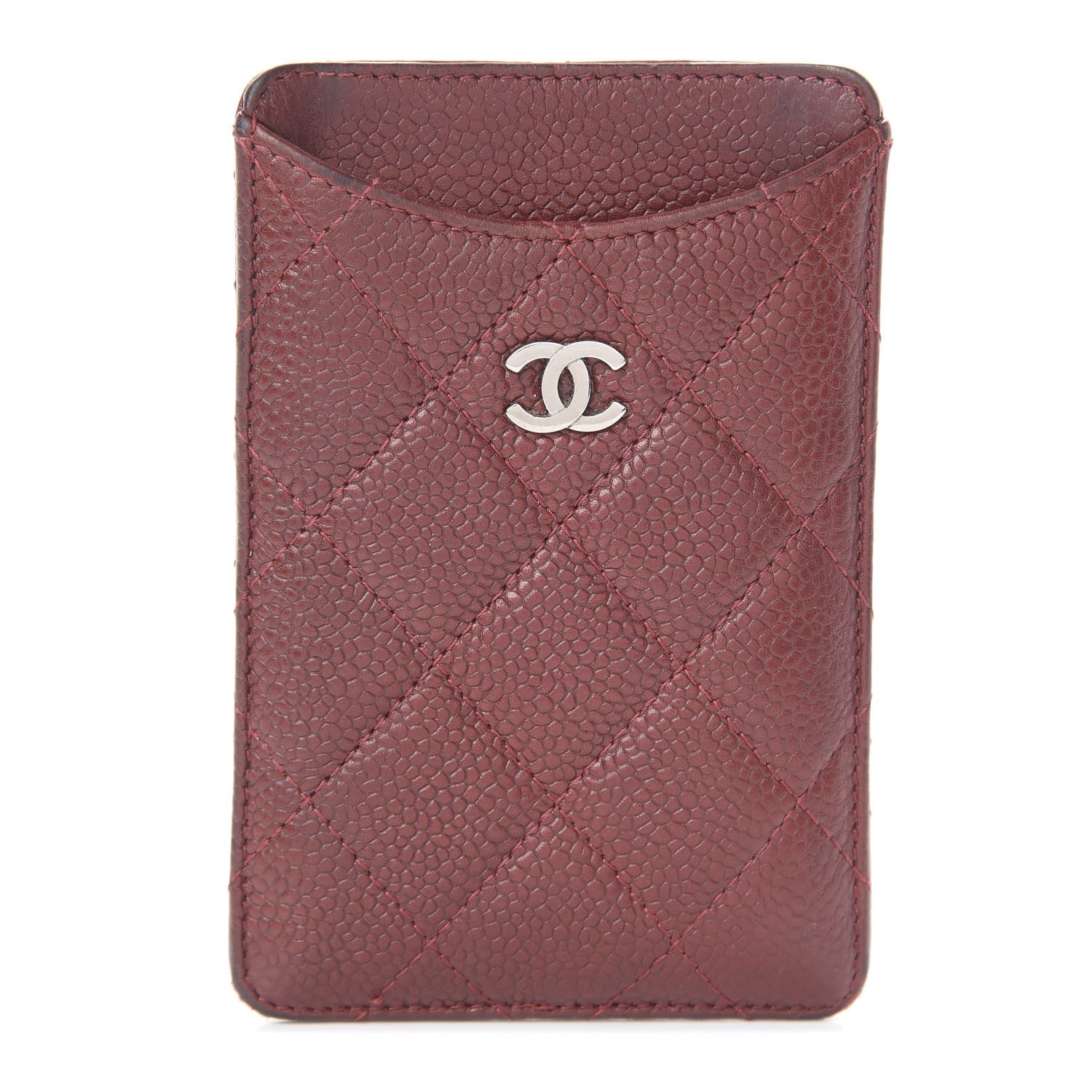 Chanel Caviar Quilted iPhone Case Dark Red 1 of 5