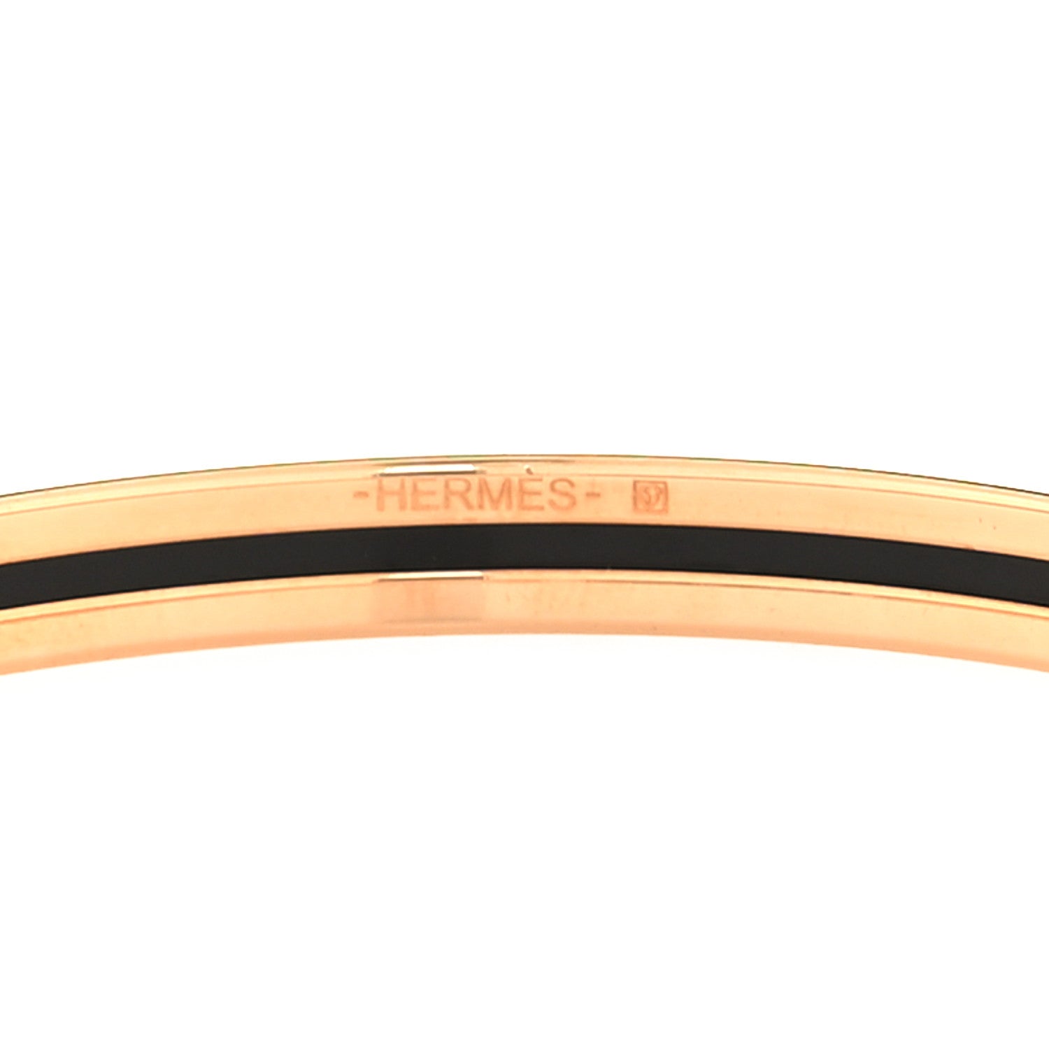 Hermes Enamel Printed Extra Narrow Uni Bracelet 70 Marron Glace 4 of 4