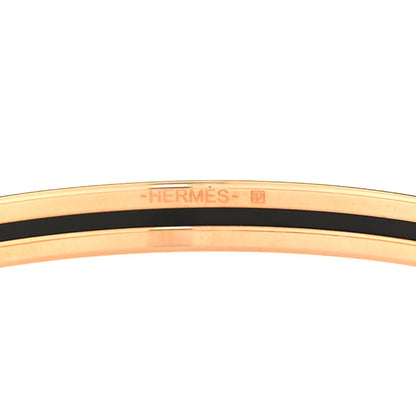 Hermes Enamel Printed Extra Narrow Uni Bracelet 70 Marron Glace 4 of 4