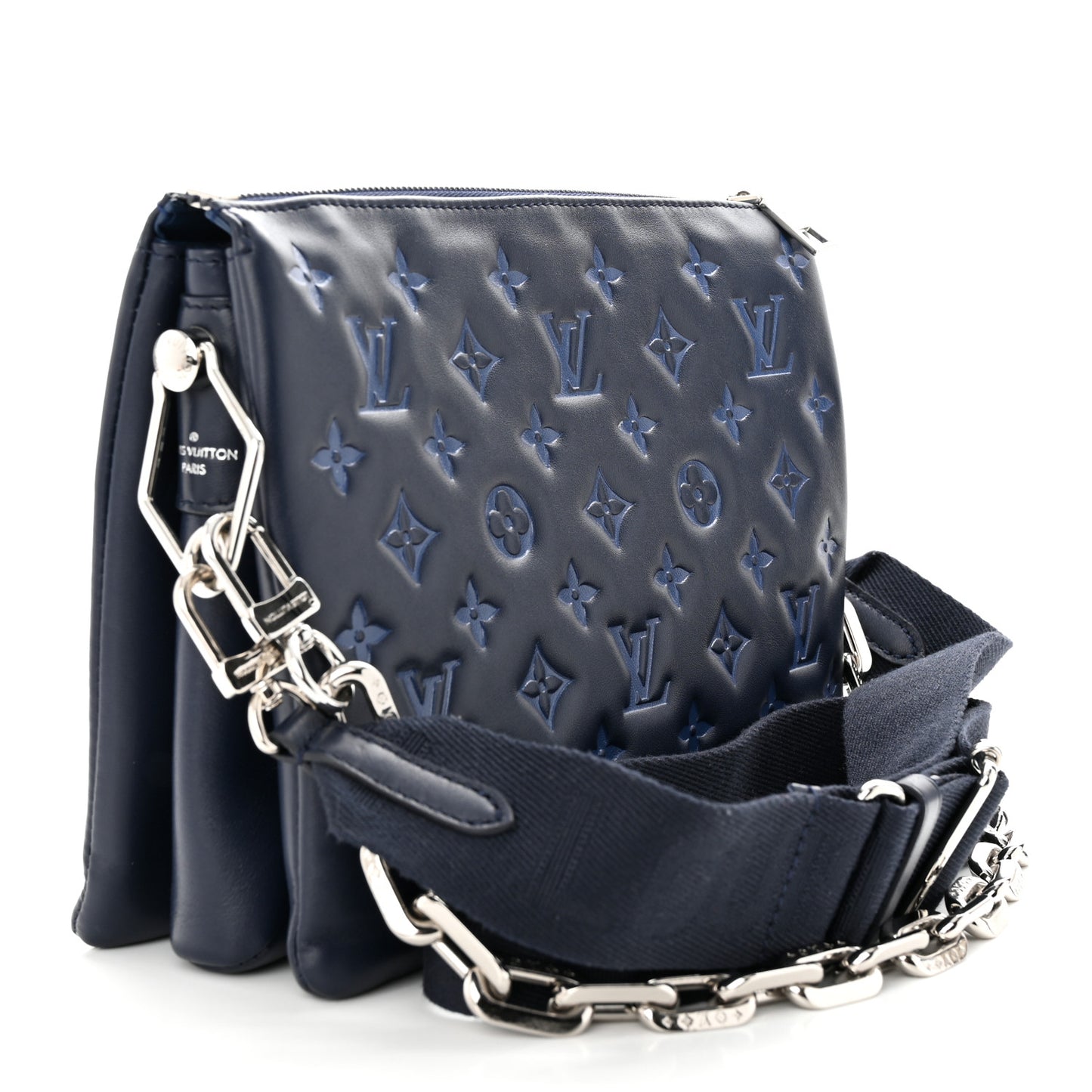 Lambskin Embossed Monogram Coussin PM Navy